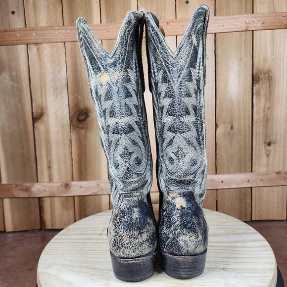 Old Gringo Boots Womens 8 Black Razz Distressed Leather Western Cowboy Ranch - Picture 4 of 8